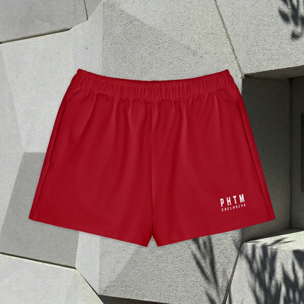 Womens Premium Cotton Shorts - Blood Red
