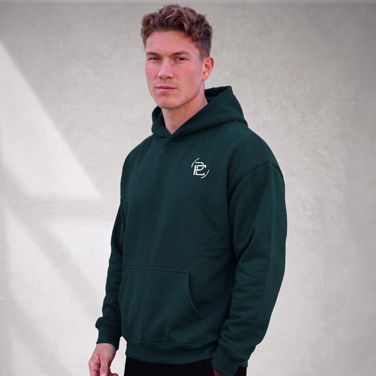 Relaxed Hoodie Merged Logo - Black