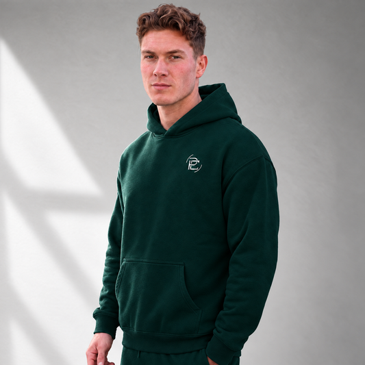 Relaxed Hoodie Merged Logo - Black