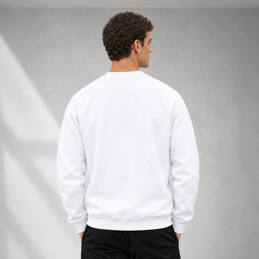 Heavyweight Cotton Blend Jumper - White