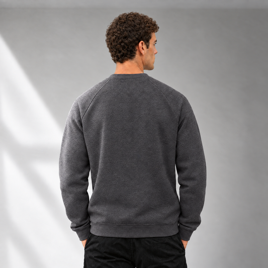 Heavyweight Cotton Blend Jumper - Grey