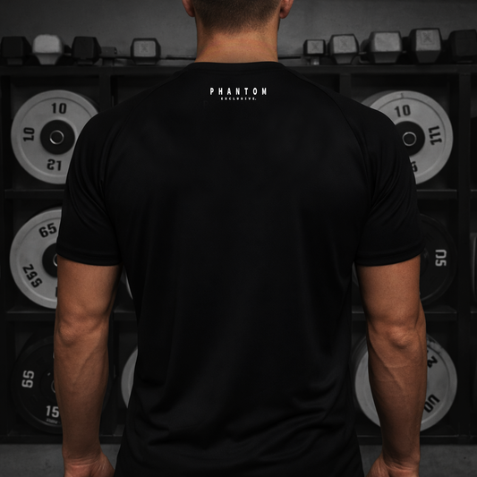 Muscle Fit Gym Top - Acronym Design - Black