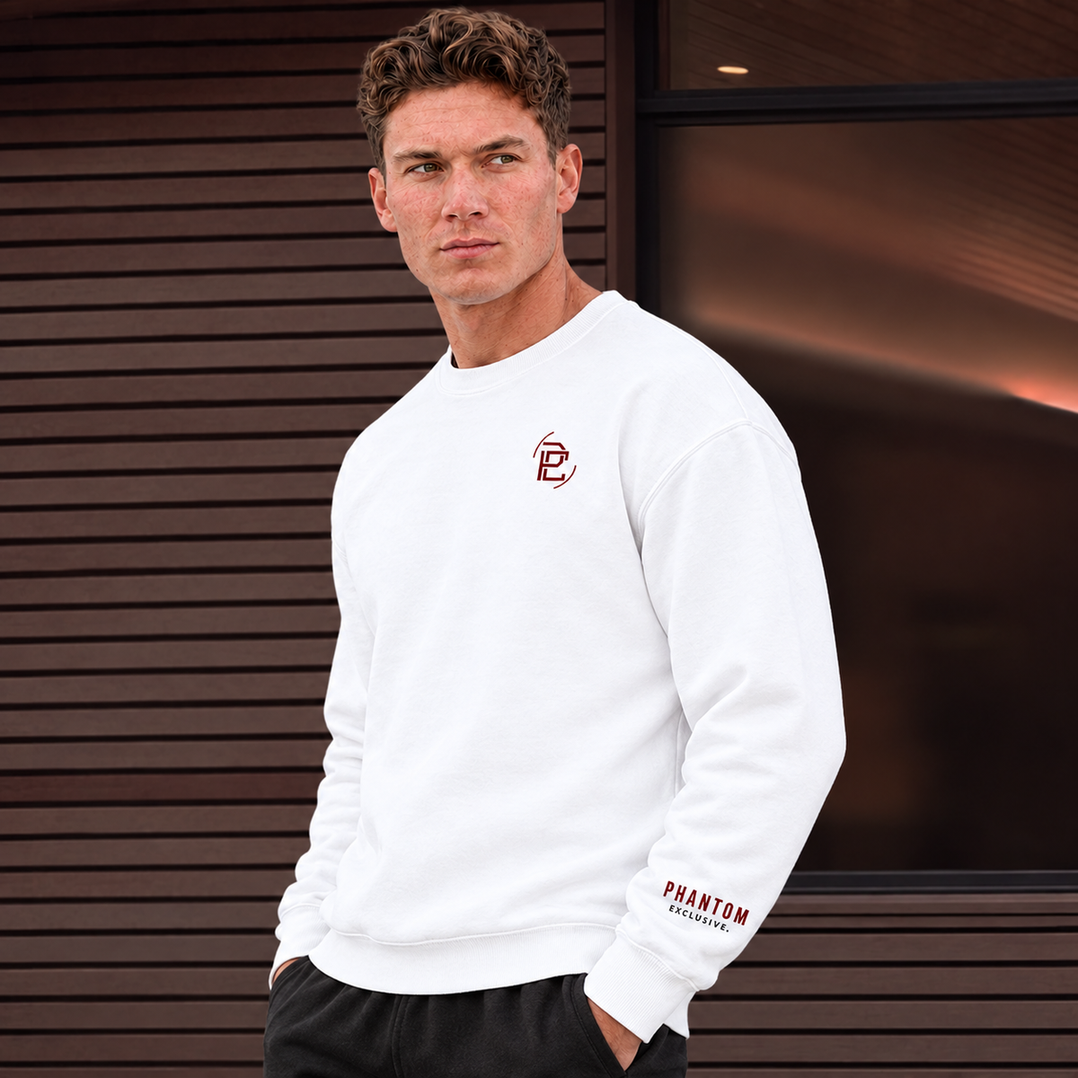 Large Text Oversized Jumper - Burgundy Text