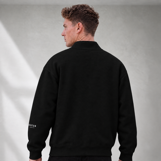 Half Zip Fleeced Jacket - Black