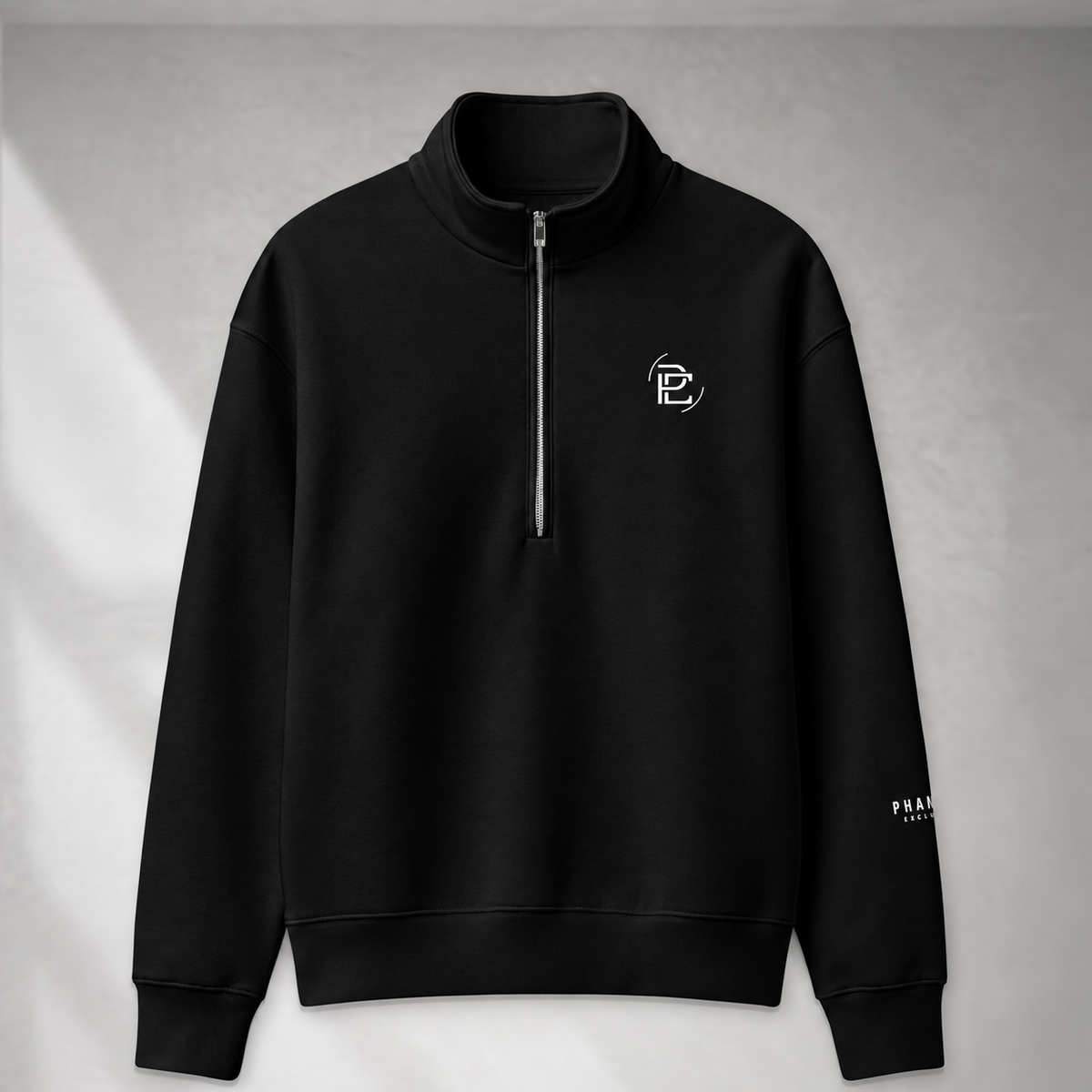 Half Zip Fleeced Jacket - Black