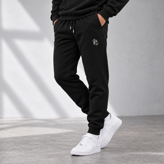 Cotton Heavyweight Joggers - White Embroidery Logo