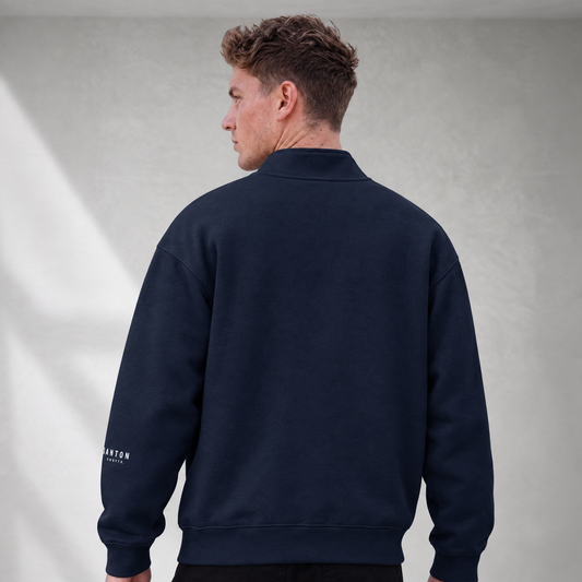 Half Zip Fleeced Jacket - Navy