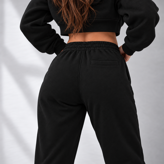 Cotton Heavyweight Joggers - White Embroidery Logo