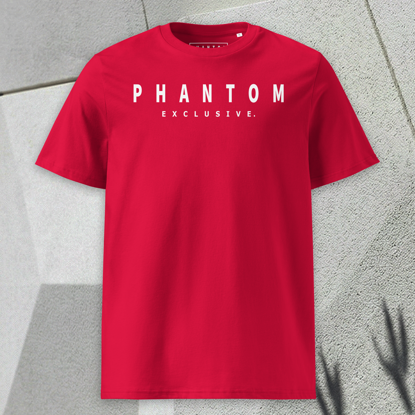 Modern Fitted T Shirt - Bright Red - White Text