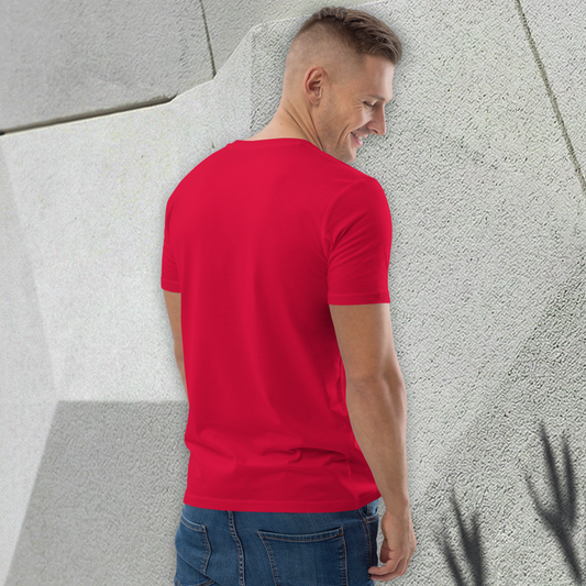 Modern Fitted T Shirt - Bright Red - White Text