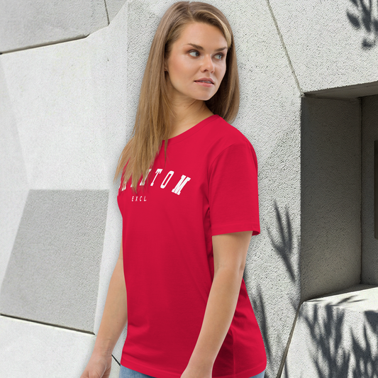 Women's - Varsity Top - Red White text