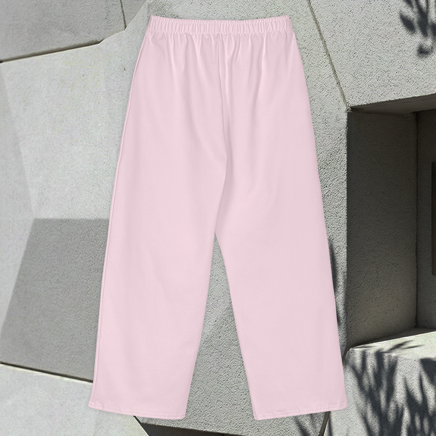 Wide Legged Cotton Joggers - Light Pink