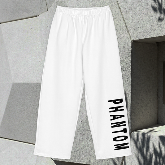 Wide Legged Cotton Joggers - Black Text