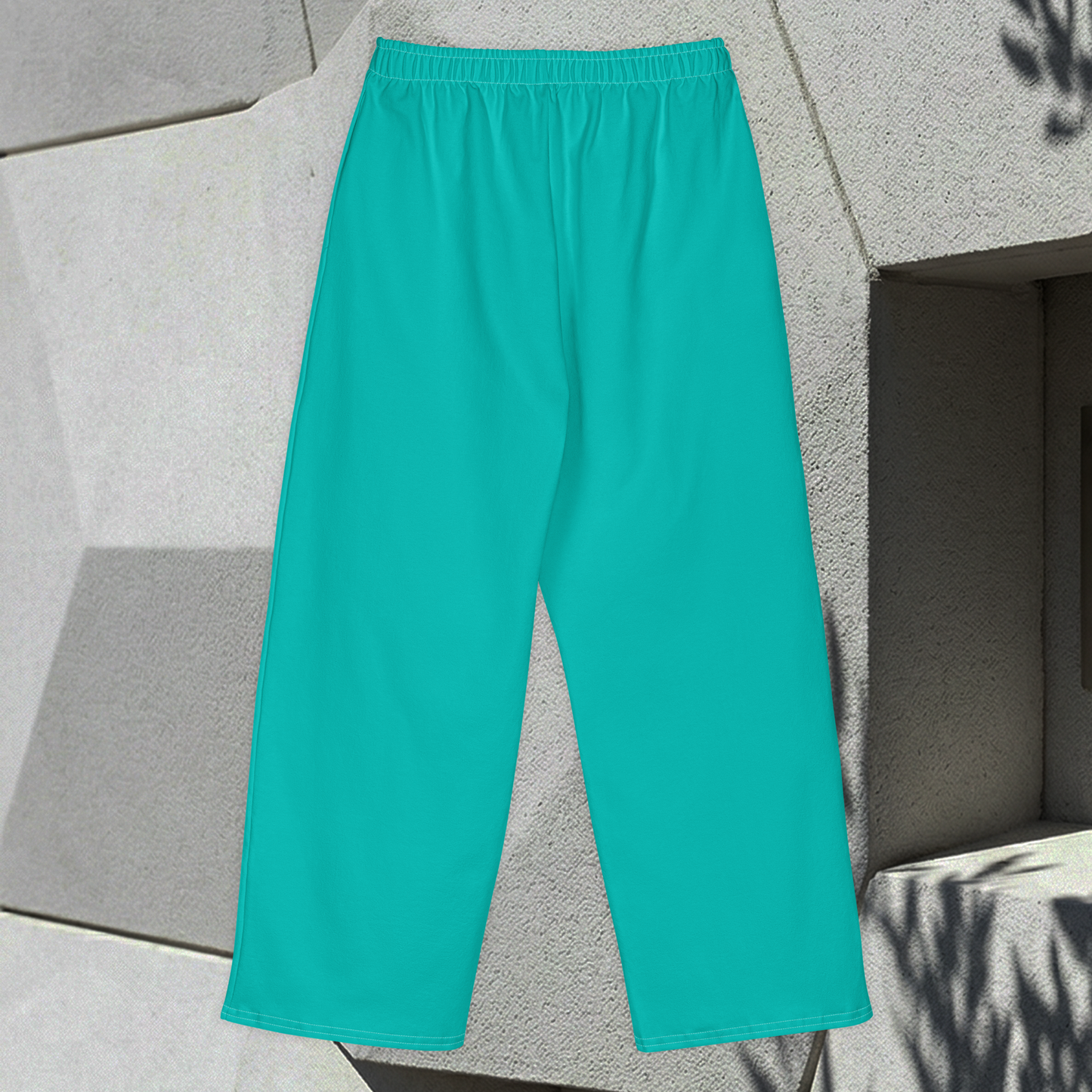 Wide Legged Cotton Joggers - Iris Blue