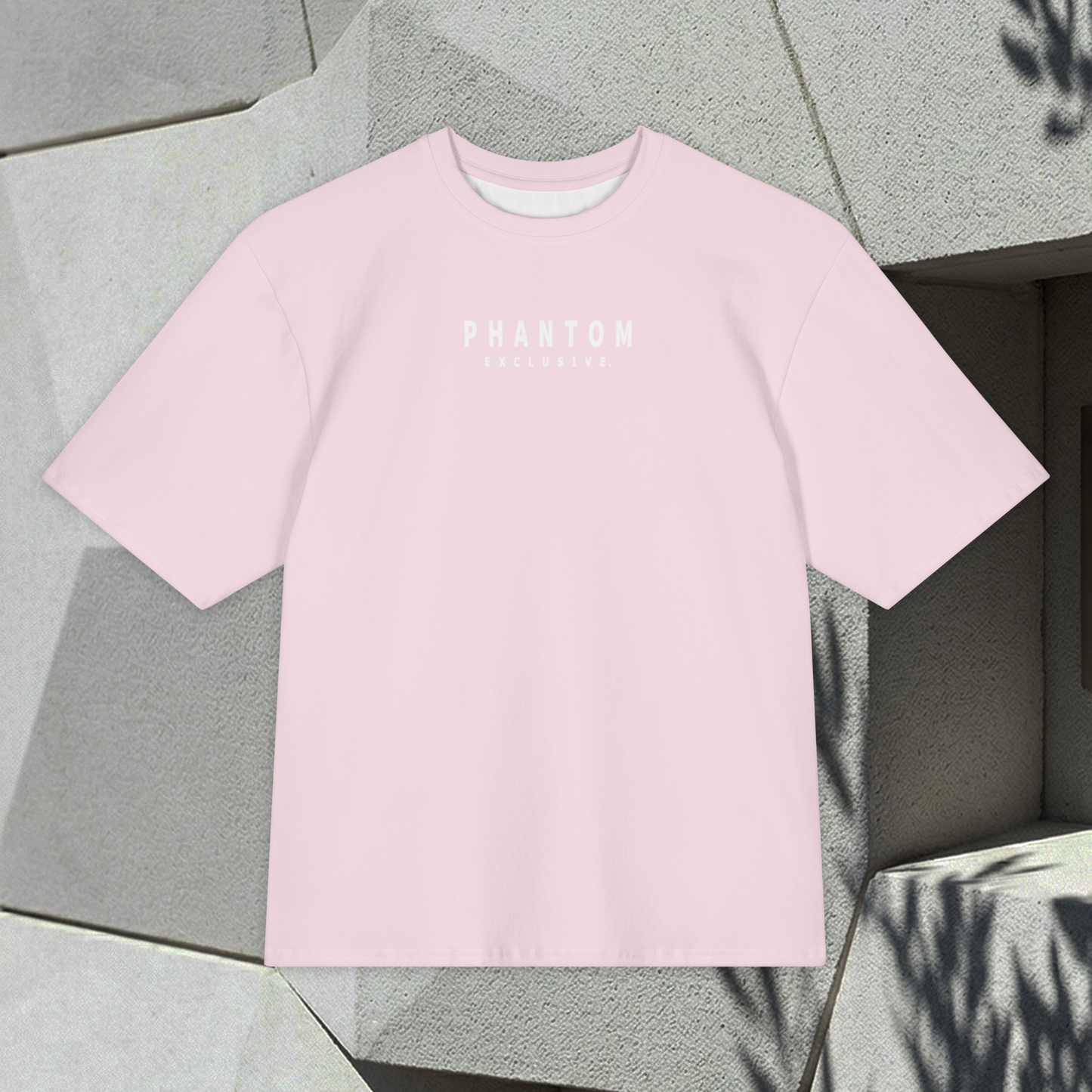 Oversized Large Text T Shirt - Light Pink