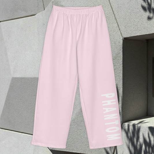 Wide Legged Cotton Joggers - Light Pink