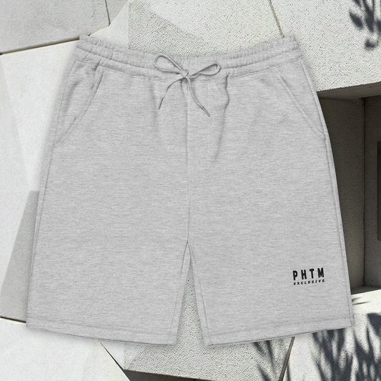 Men's Fleece Shorts - Grey - Black Text