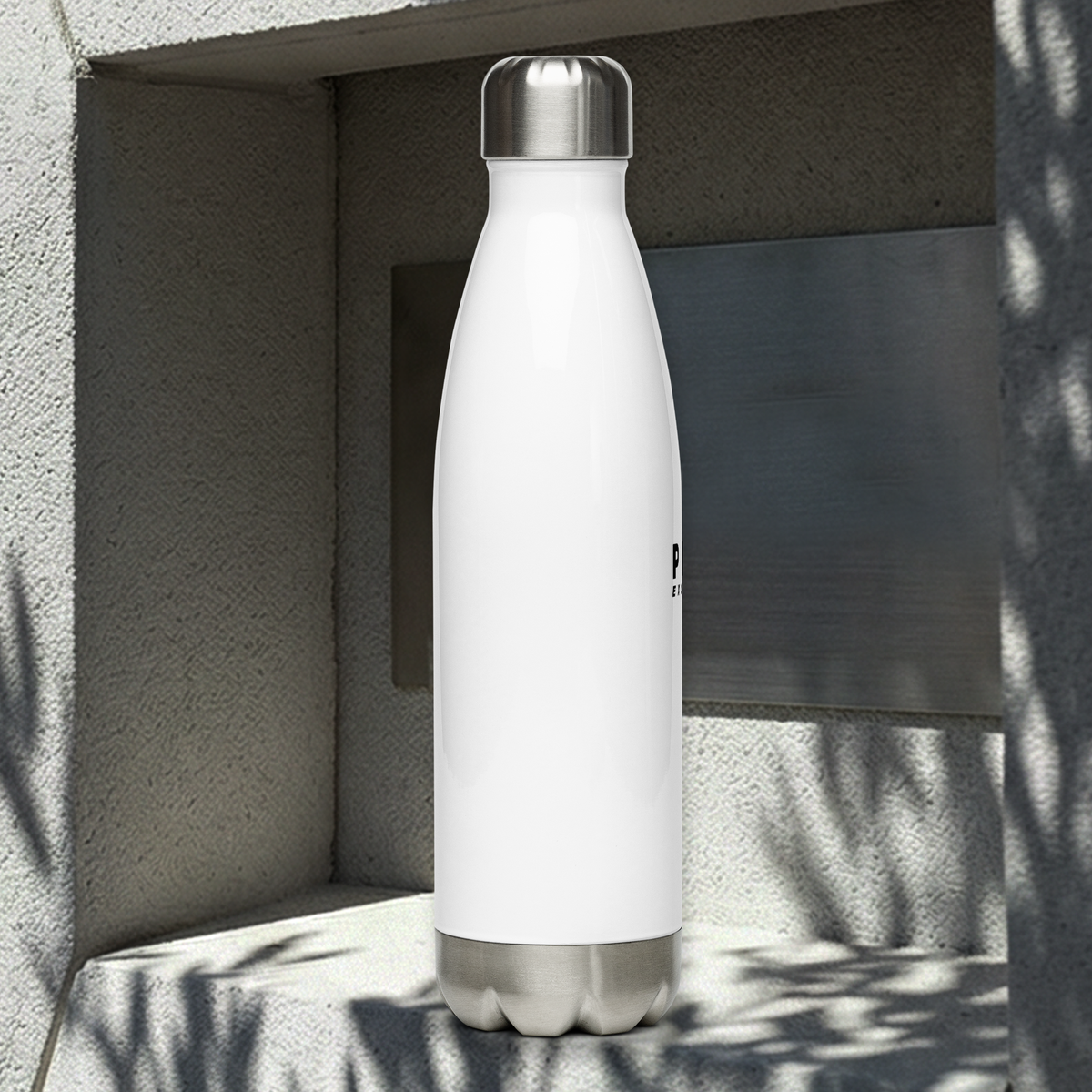 Stainless Steel Water Bottle - Black Text