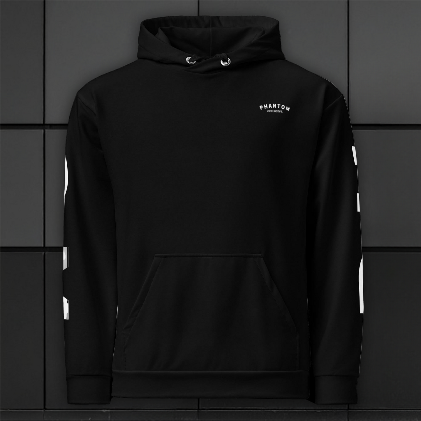 Womens - Large Text - Premium Hoodies - Black - White Text