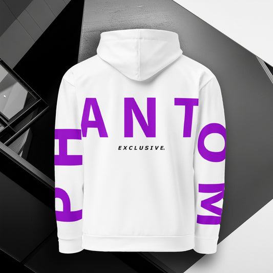Women's - Premium Cotton Large Back Text - Limited Edition Hoodie - White & Purple