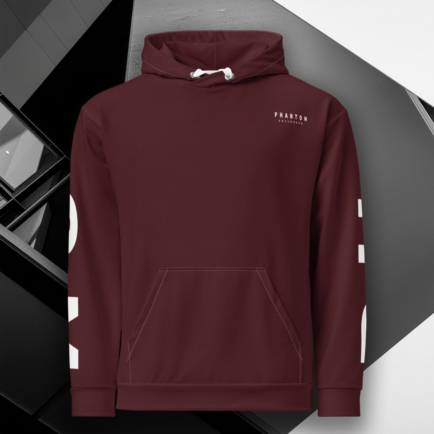 Women’s Premium Cotton Hoodie - Large Text - Burgundy