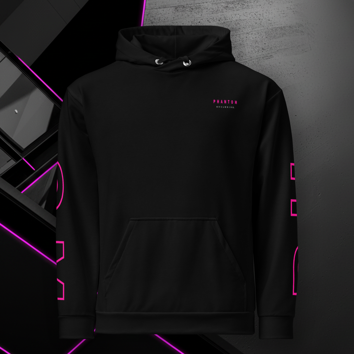 Women's Premium Cotton Hoodie - Black & Pink