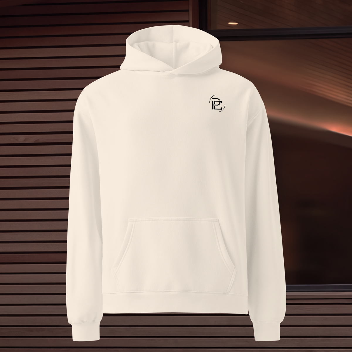 Relaxed Hoodie Merged Logo - Vintage White