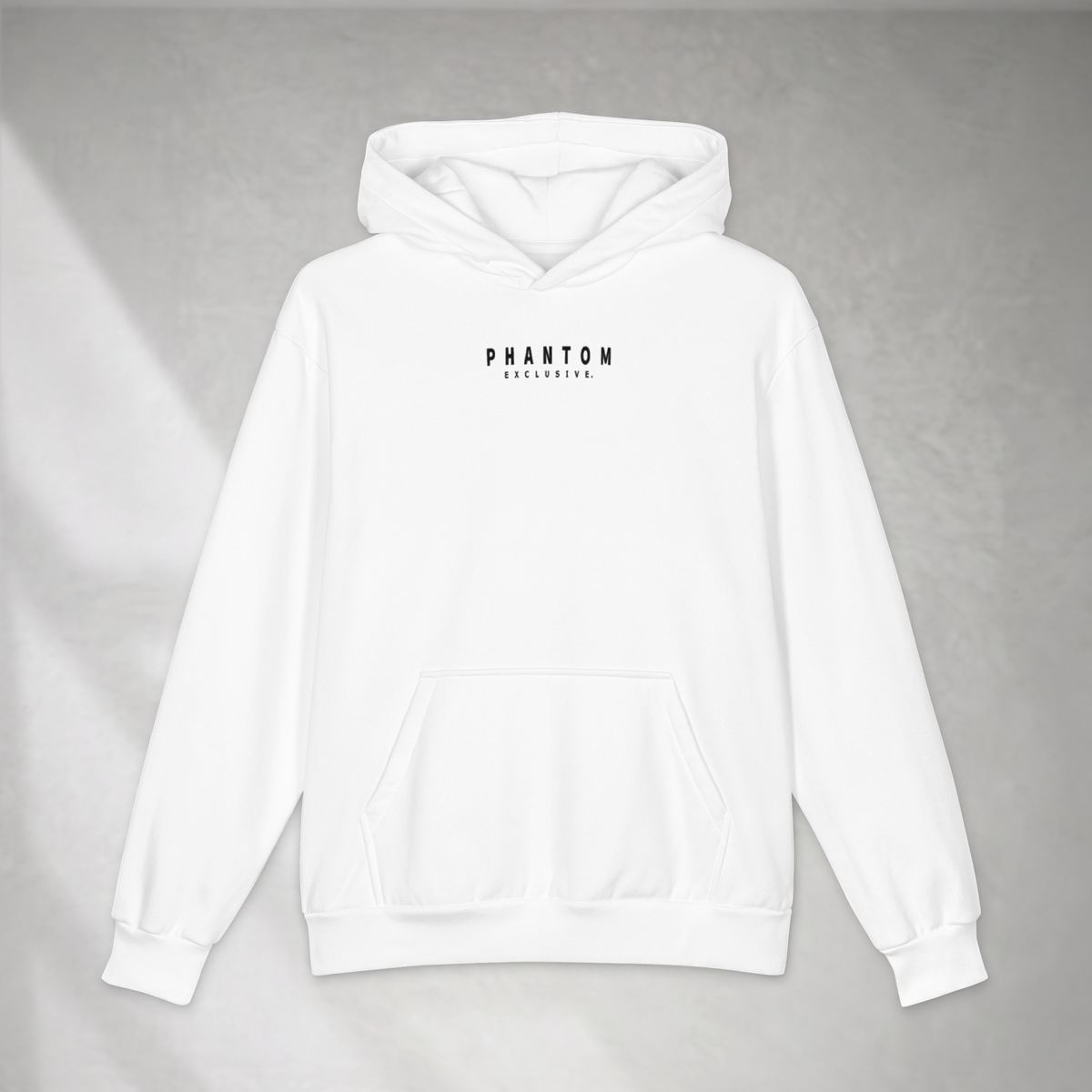 Oversized Cotton Hoodie - Black Large Text
