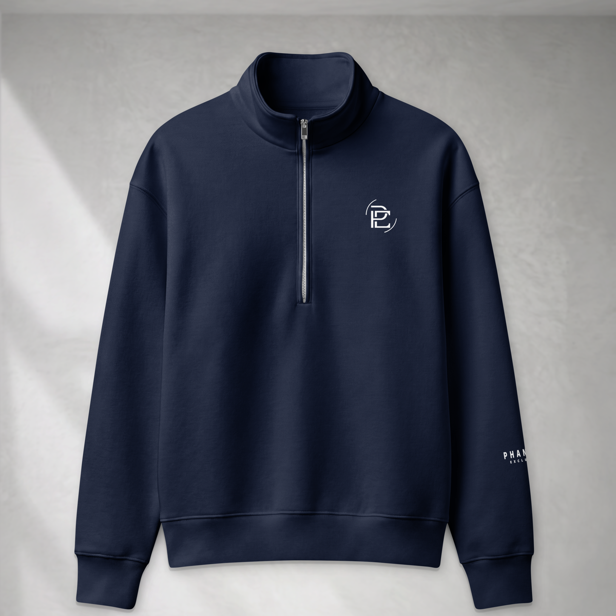 Half Zip Fleeced Jacket - Navy