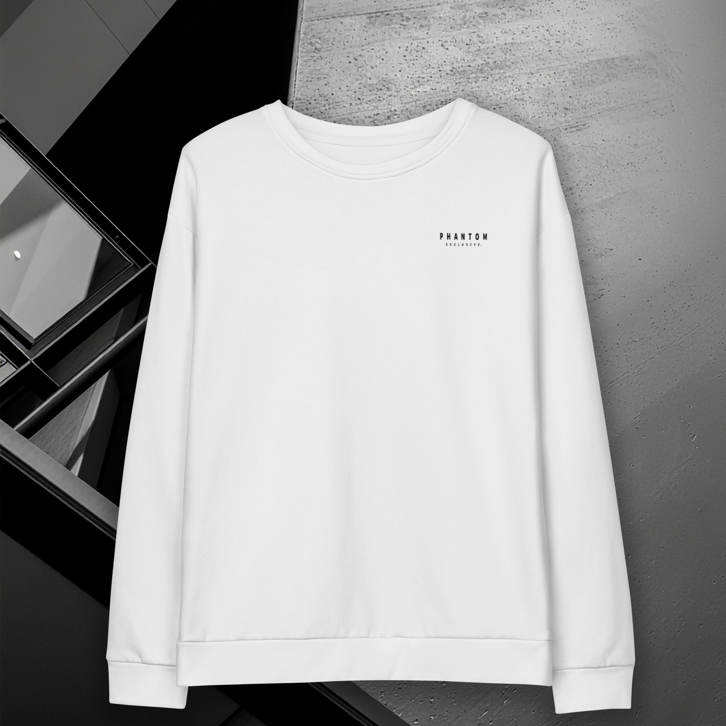 Women's - Premium Cotton Relaxed Jumper - Black & White