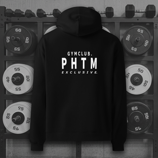 Women's - Premium Oversized Gym Club Hoodie - Black & White