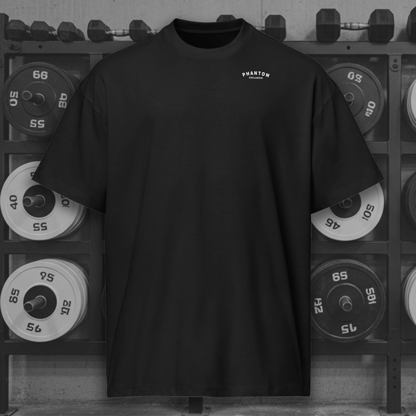 Mens - Boxy Gym Club T Shirt - Oversized - Black & White