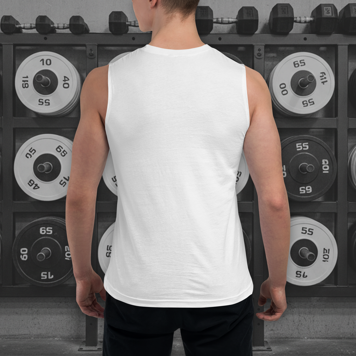 Muscle Fit Tank Top - Embroidery Acronym Design