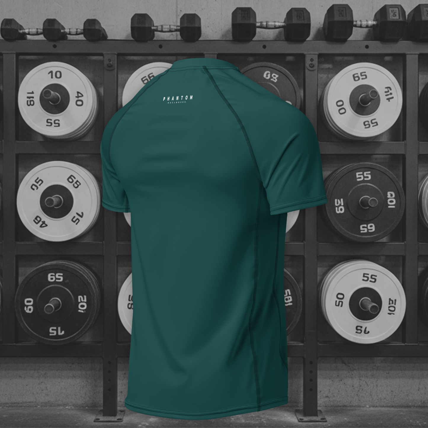 Muscle Fit Gym Top - Acronym Design - Pine Green