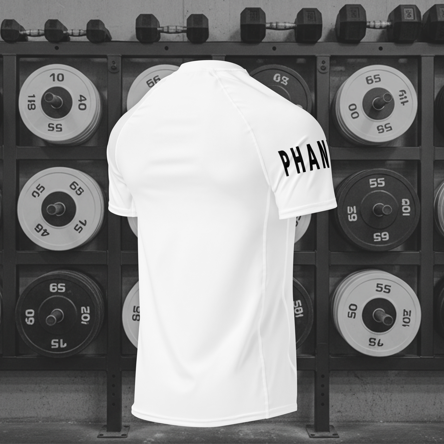 Muscle Fit Gym Top - Sleeve Design - White