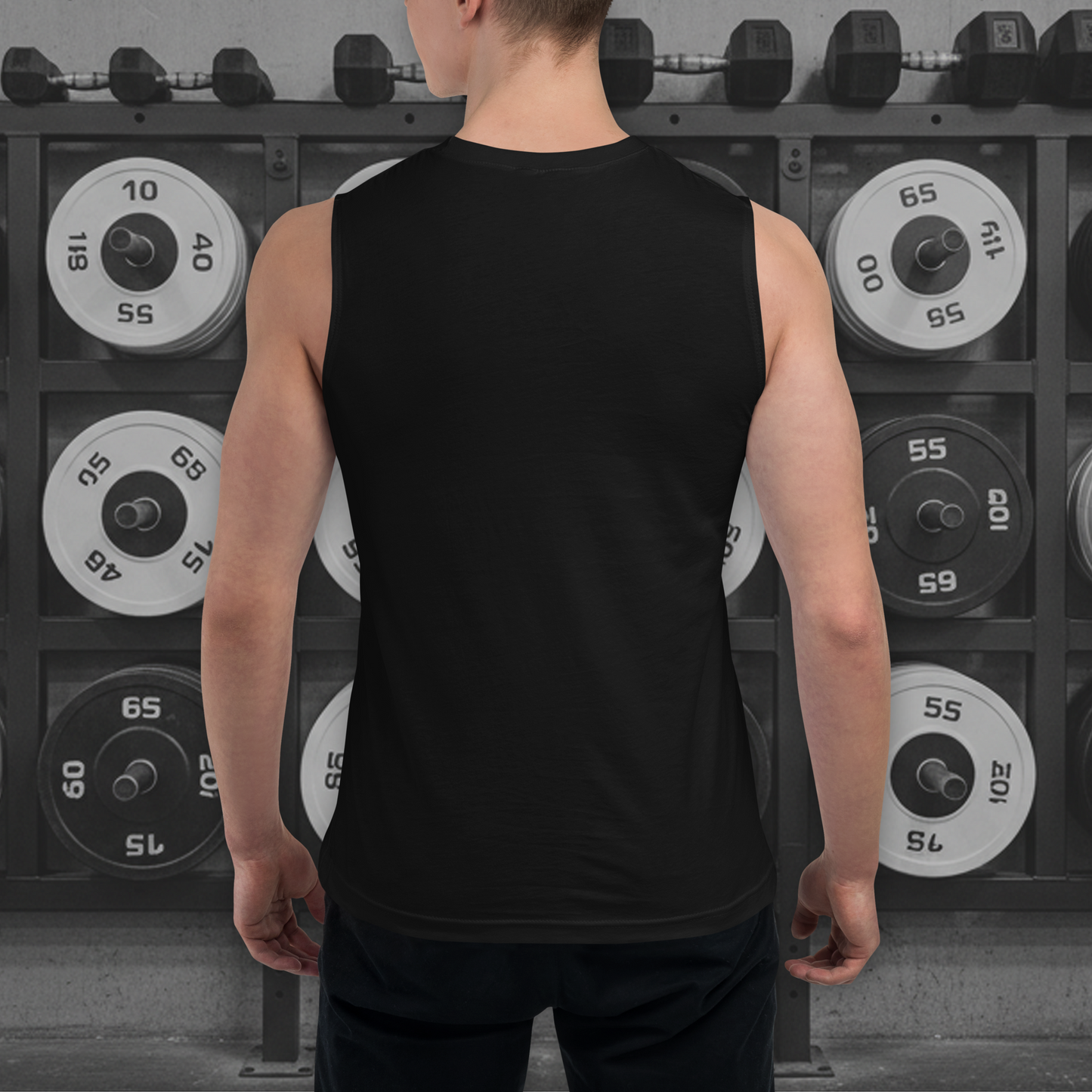 Muscle Fit Tank Top - Embroidery Acronym Design