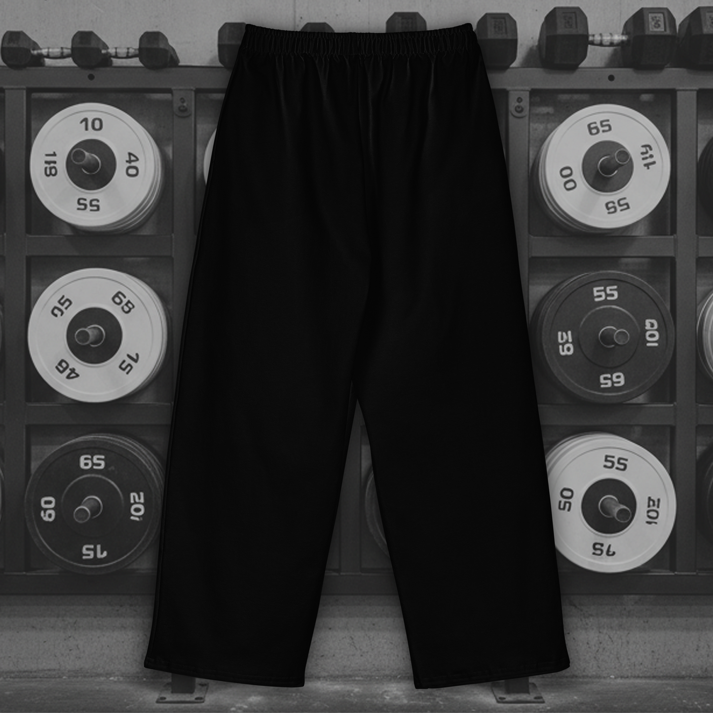 Wide Legged Cotton Joggers - Black
