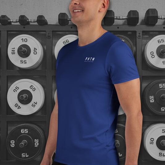 Muscle Fit Breathable T Shirt - Active Blue