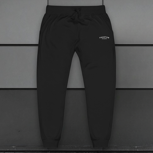 Mens Premium Cotton Joggers - Black - White Text