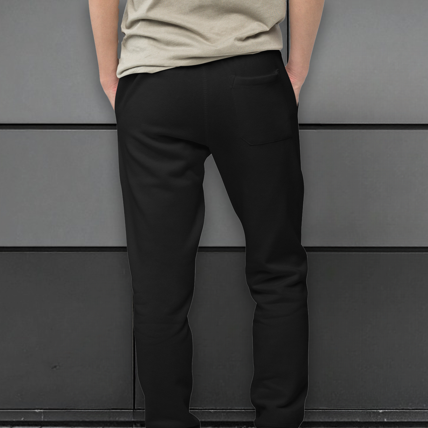 Mens Premium Cotton Joggers - Black - White Text