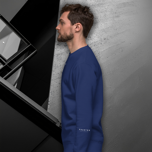 Premium Relaxed Fitted Jumper - Blue & White