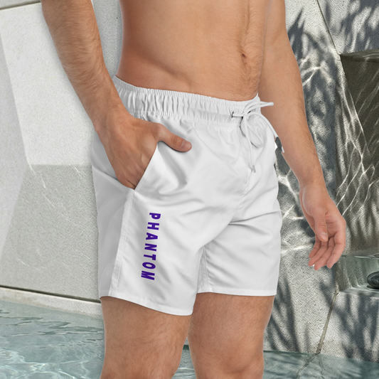 Phantom Vertical Logo Men's Swim Shorts — Mid-Length Beach Trunks