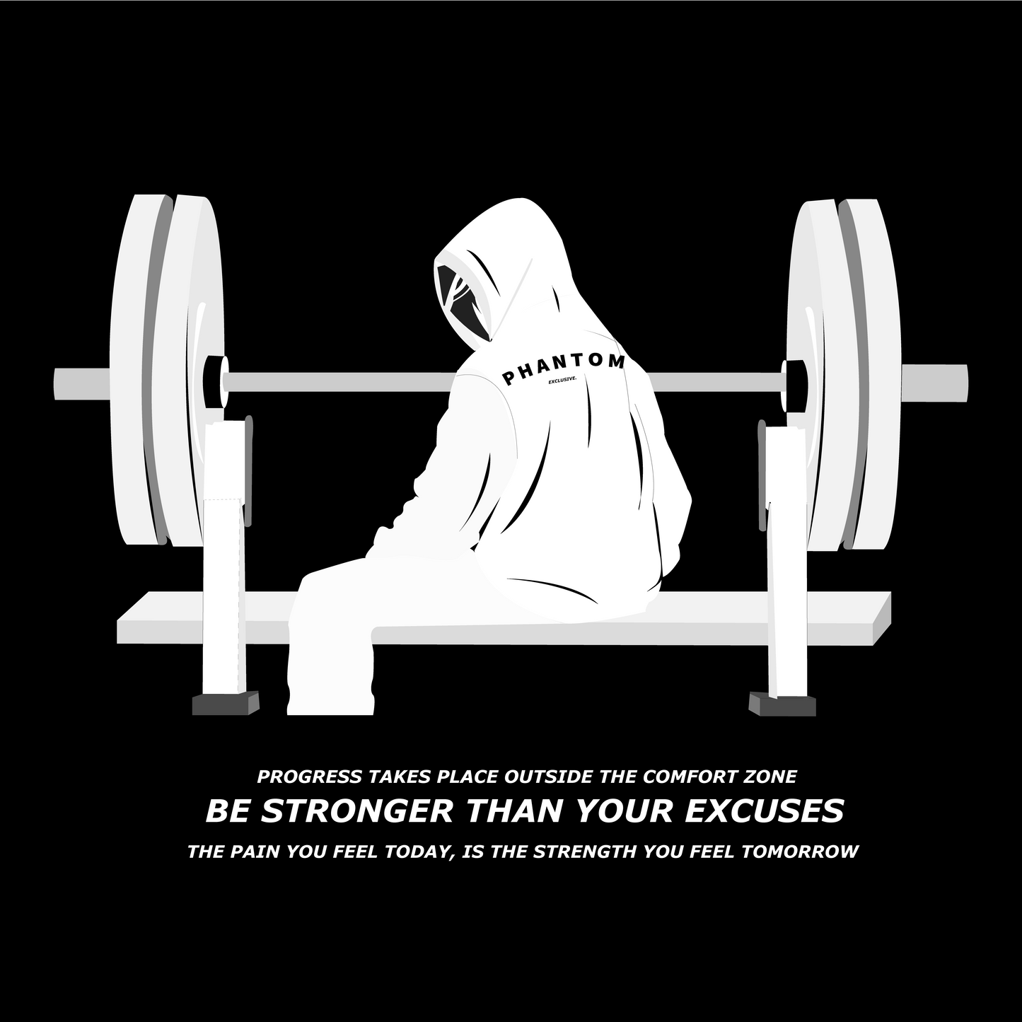 Men’s Gym Pump Cover - Premium Cotton Heavyweight - Black & White