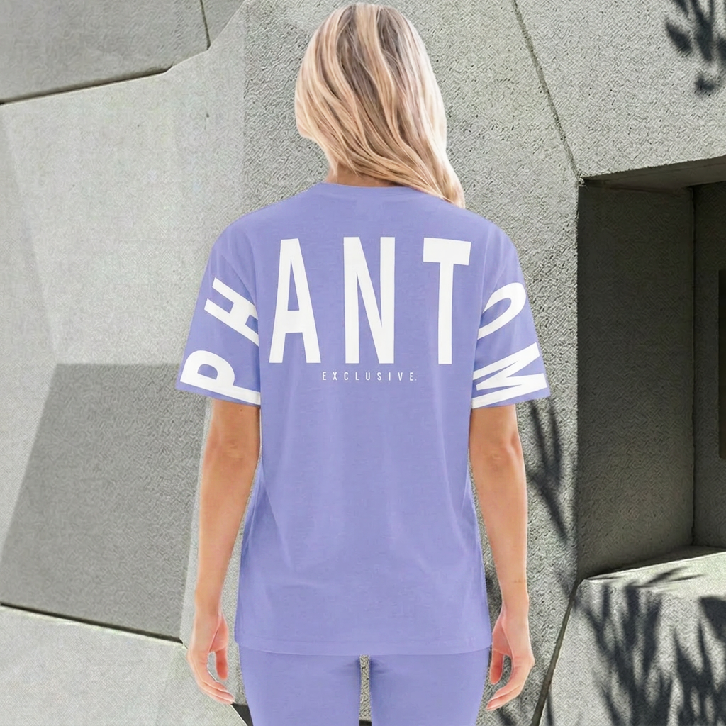 Oversized Large Text T Shirt - Violet