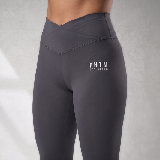 Women’s Cross Waist Seamless Leggings - Charcoal