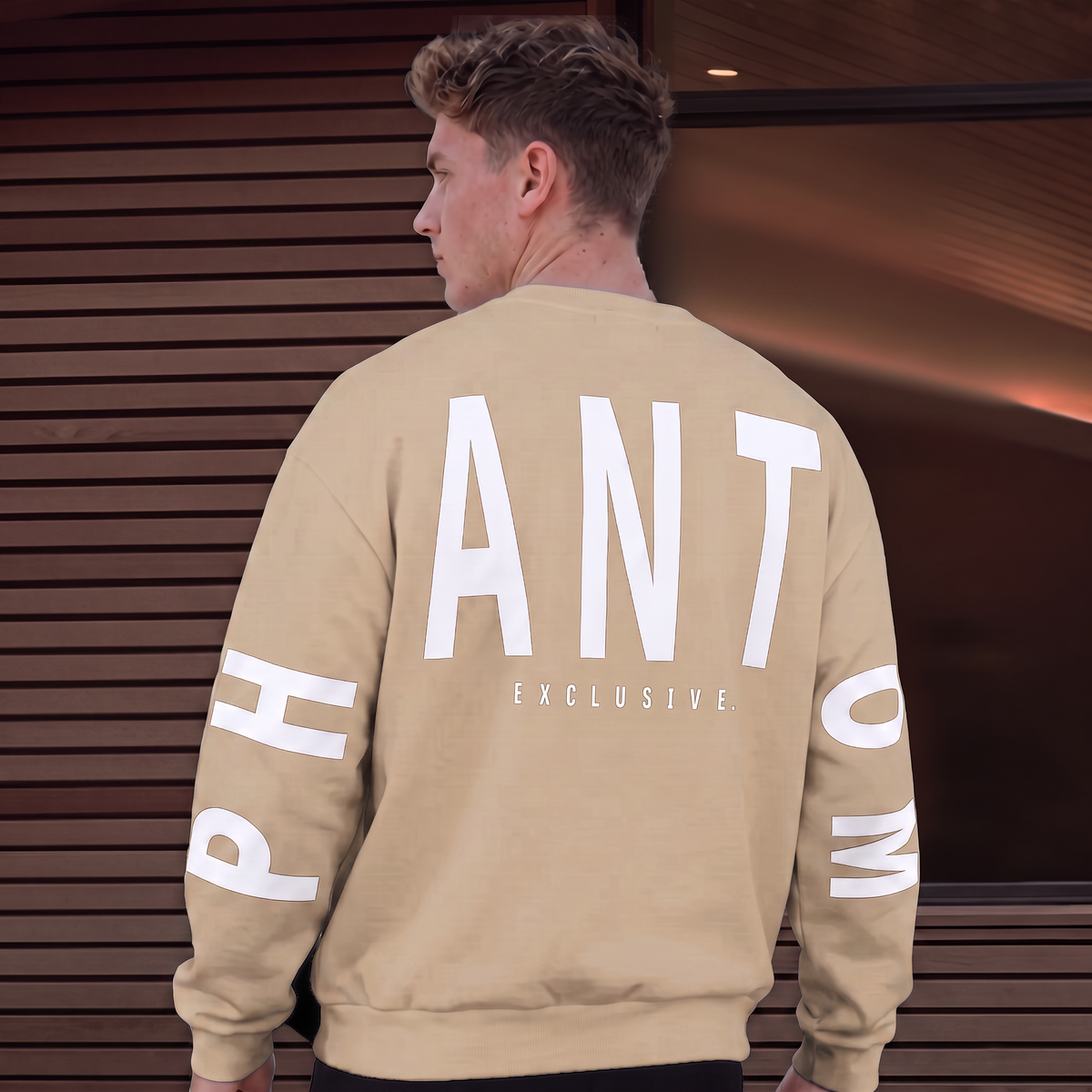 Oversized Cotton Jumper - Dark Beige