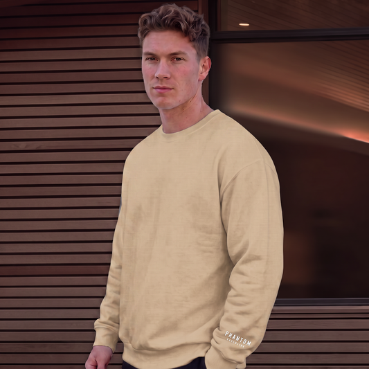 Oversized Cotton Jumper - Dark Beige