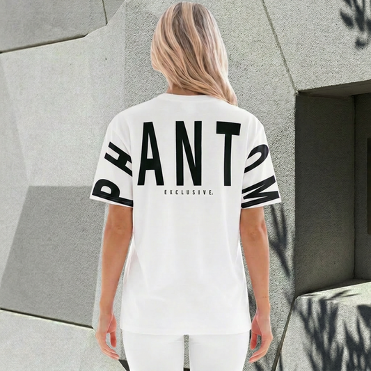 Oversized Large Text T Shirt - Black Text