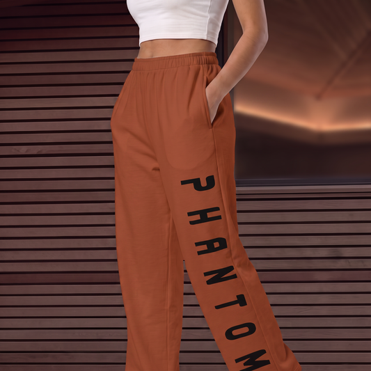 Cotton Wide Legged Joggers - Autumn Clay
