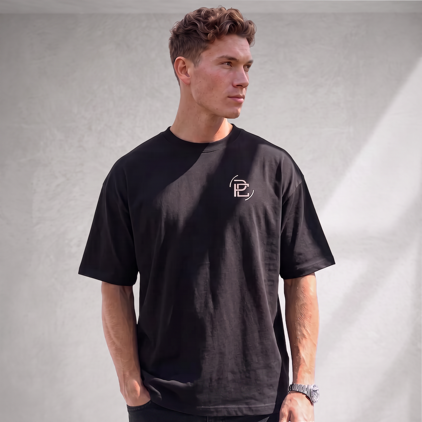 Oversized Cotton T Shirt - Merged Logo